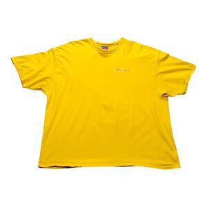 Vintage Champion Shirt Adult Size XL Yellow Embroidered Mens
